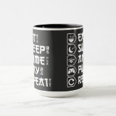 Mug Eat Sleep Anime Play Repeat Otaku Anime Lifestyle (Centre)