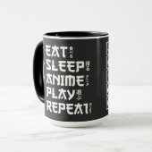 Mug Eat Sleep Anime Play Repeat Otaku Anime Lifestyle (Devant gauche)