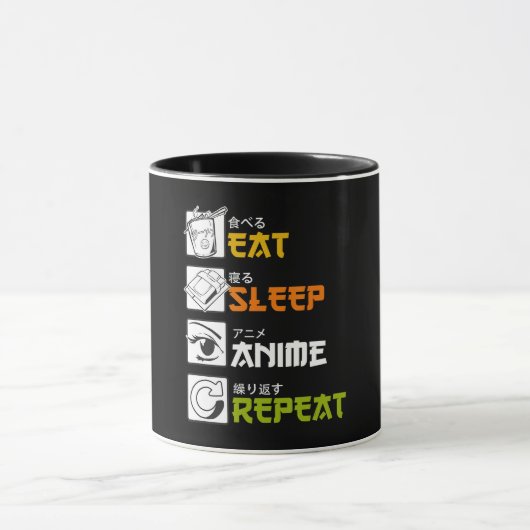 Mug Eat Sleep Anime Repeat Venin Idea Cosplayer (Centre)