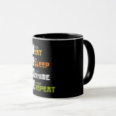 Mug Eat Sleep Anime Repeat Venin Idea Cosplayer (Devant droit)