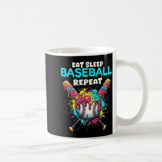 Mug Eat Sleep Baseball Repeat Funny Ice Cream Drip Cro (Droite)