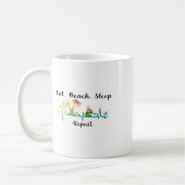 Mug Eat Sleep Beach Repeat Summer Tropical Vacation Be (Gauche)