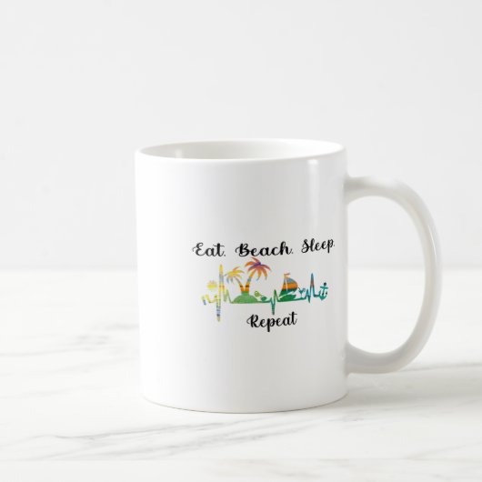 Mug Eat Sleep Beach Repeat Summer Tropical Vacation Be (Droite)