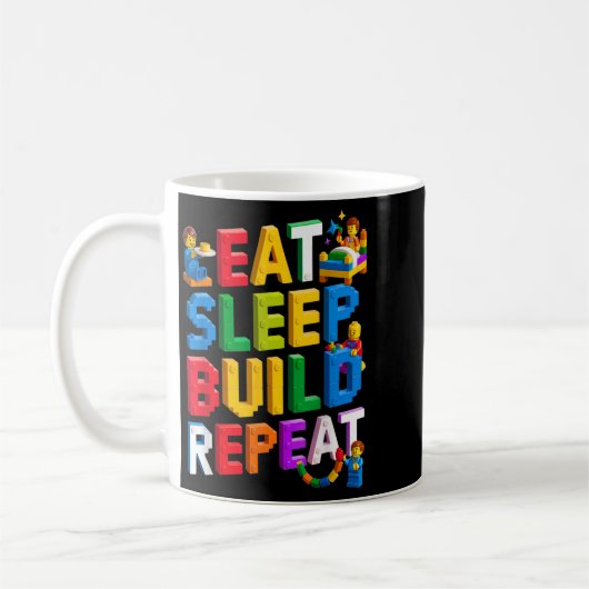 Mug Eat Sleep Build Répéter Master Builder Building Br (Gauche)