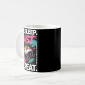 Mug Eat Sleep Cast Repeat Fishing Lover Men Dad Christ (Devant gauche)