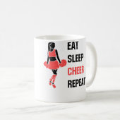 Mug Eat Sleep Cheer Repeat Cheerleading Coach (Devant droit)