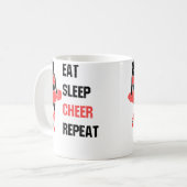 Mug Eat Sleep Cheer Repeat Cheerleading Coach (Devant gauche)