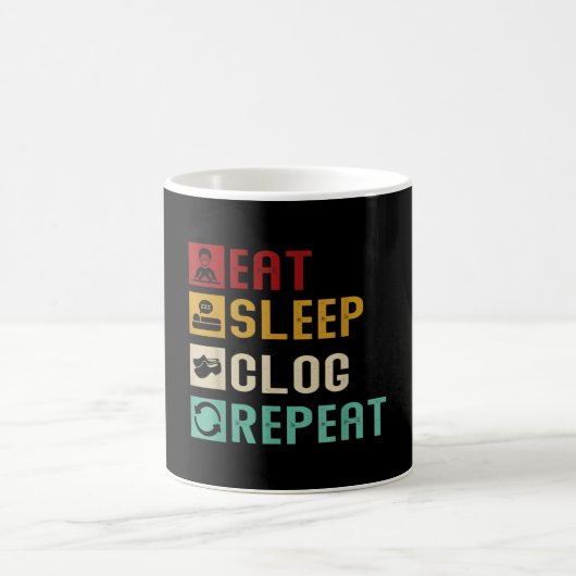 Mug Eat Sleep Clog Repeat Funny Clogging Dancing Girls (Centre)