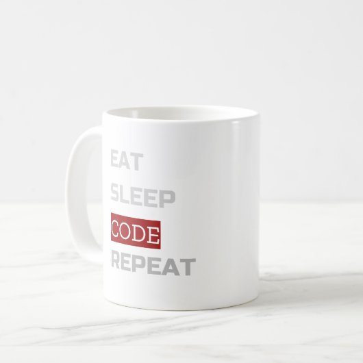Mug Eat Sleep CODE Répéter (Devant gauche)