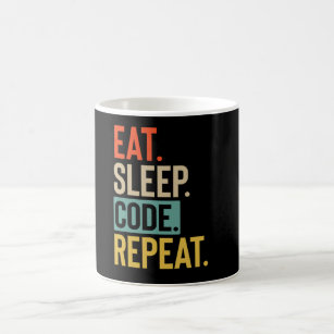 Mug Eat Sleep code Répéter les couleurs vintages rétro