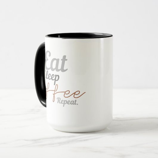 Mug eat sleep coffee repeat (Devant gauche)