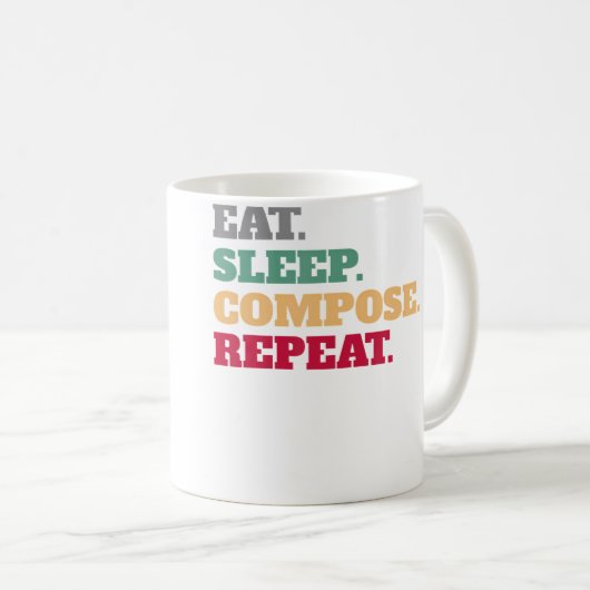 Mug Eat Sleep Compose Repeat Gift Idea Composer (Devant droit)