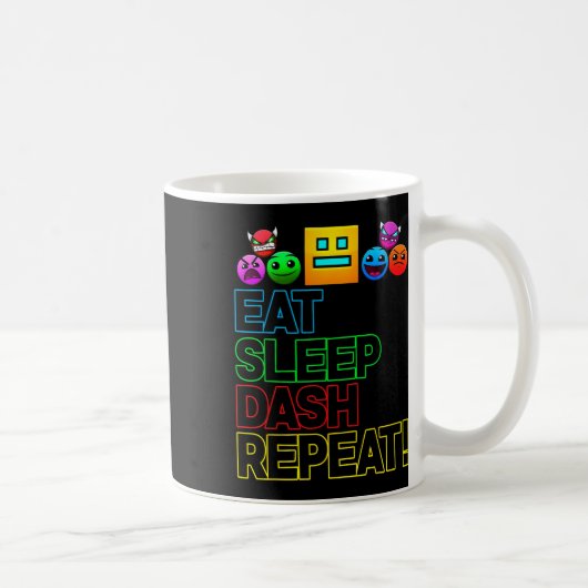 Mug Eat Sleep Dash Répéter Video Game Géométrie Vidéo (Droite)