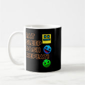 Mug Eat Sleep Dash Répéter Video Game Géométrie Vidéo (Gauche)