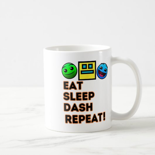 Mug Eat Sleep Dash Répéter Video Game Géométrie Vidéo (Droite)