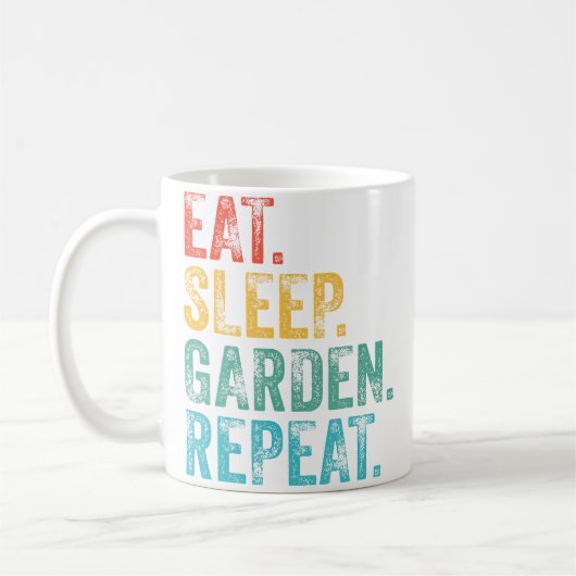 Mug Eat Sleep Garden Repeat Gardening Gardeners Funny (Gauche)