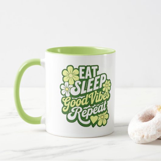 Mug Eat Sleep Good Vibes Répéter (Avec donut)