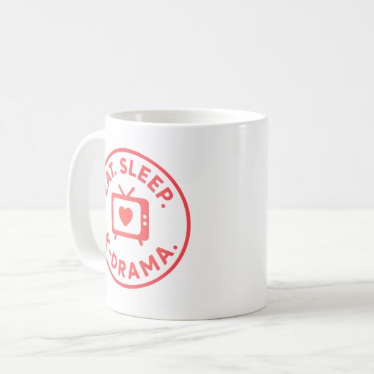Mug Eat. Sleep. K-drama. Personalized  (Devant gauche)