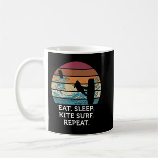 Mug Eat Sleep Kitesurf Repeat Vintage Sunset Bea