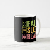 Mug Eat Sleep Lire Lecture Livre Nerd (Devant droit)