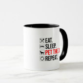 Mug Eat. Sleep. Pet The Dog. Repeat (Devant droit)