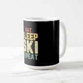 Mug Eat Sleep Ski Repeat Skiing Skier Funny Lover Pois (Devant droit)