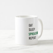 Mug Eat Sleep Spreadsheet Répéter Funny Accounting (Devant droit)