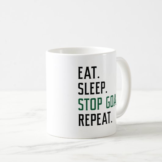 Mug Eat Sleep Stop Buts Répéter (Devant droit)