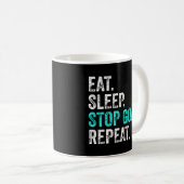 Mug Eat Sleep Stop Buts Répéter - Goalkeeper Cadeau (Devant droit)