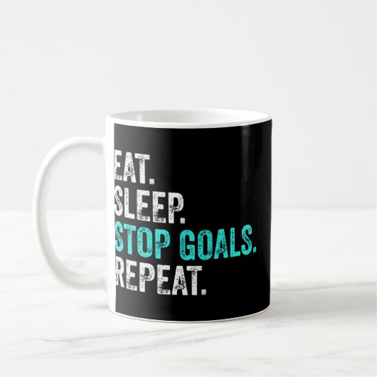 Mug Eat Sleep Stop Buts Répéter - Goalkeeper Cadeau (Gauche)