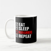Mug Eat Sleep Warhammers Repeat For Men Women Boys Kid (Gauche)