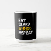 Mug Eat Sleep Wire Répéter l'électricien Électricien é (Centre)