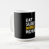 Mug Eat Sleep Wire Répéter l'électricien Électricien é (Devant gauche)