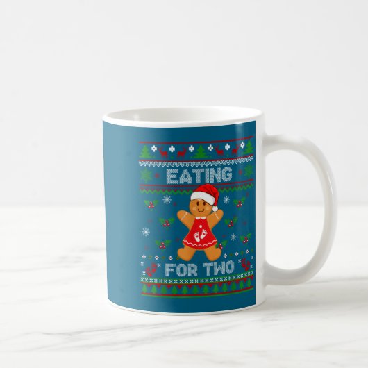 Mug Eating For Two Pregnancy Announcement Ugly Sweater (Droite)