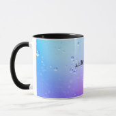 Mug Eau bleu pourpre Ajoutez votre texte (Gauche)