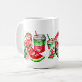 MUG EAU COULEUR ROUGE VERT BLANC EAU BOISSONS DE MELON (Devant gauche)