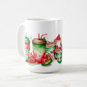 MUG EAU COULEUR ROUGE VERT BLANC EAU BOISSONS DE MELON (Devant gauche)