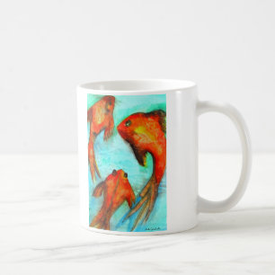 Mug Eau de poisson rouge orange orientale art original