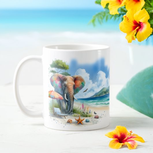 Mug Eau d'été Eléphant sur la plage