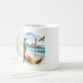 Mug Eau d'été Northern Flicker sur la plage (Devant gauche)