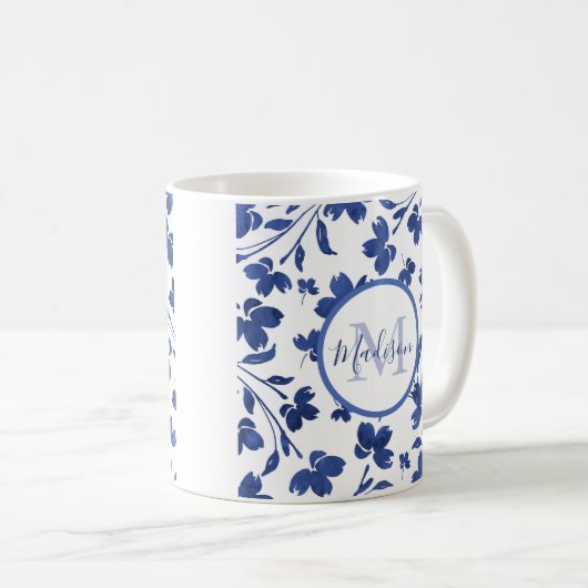 Mug Eau d'Indigo - tiges de fleurs (Devant droit)