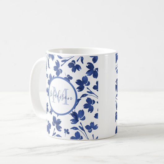 Mug Eau d'Indigo - tiges de fleurs (Devant gauche)