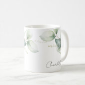 Mug Eau-forte Eucalyptus Mariage Script Fête de mariag (Devant droit)