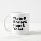 Mug Eau & Orge & Houblon & Levure | Ingrédients de Biè (Gauche)