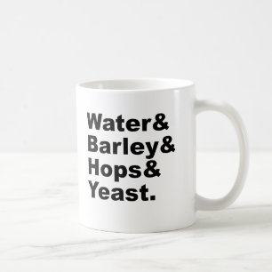 Mug Eau & Orge & Houblon & Levure Ingrédients de Biè