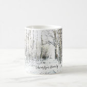 Mug Eau rustique hiver neige forêt monogrammée (Centre)