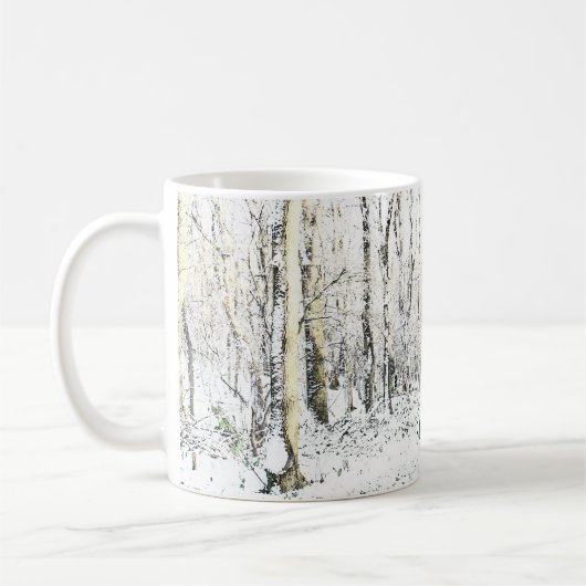 Mug Eau rustique hiver neige forêt monogrammée (Gauche)