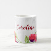 Mug Eau Rustique Pépites rouges Illustration florale (Centre)