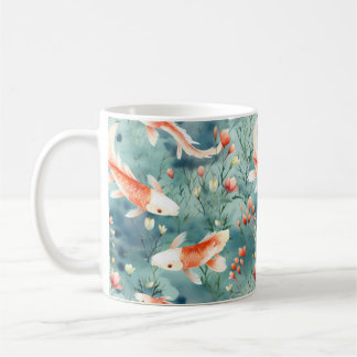 Mug Eaux tranquilles : Aquarelle Koi Motif de poissons