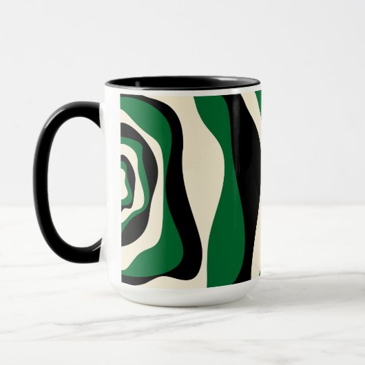 Mug Ebb et flux 4 en vert, crème et noir (Gauche)